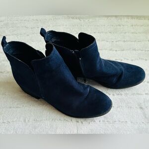 Navy Suede Booties